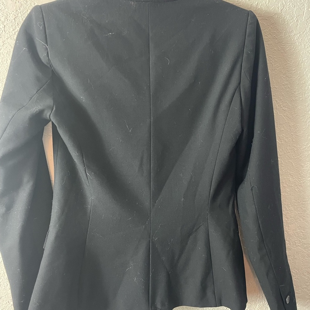 Zara Basic Collection Black Collarless Blazer Sz 2 - image 3